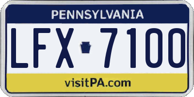 PA license plate LFX7100
