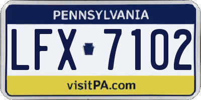 PA license plate LFX7102