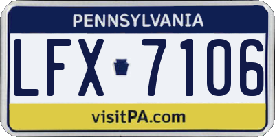 PA license plate LFX7106