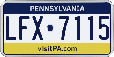 PA license plate LFX7115