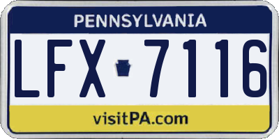 PA license plate LFX7116
