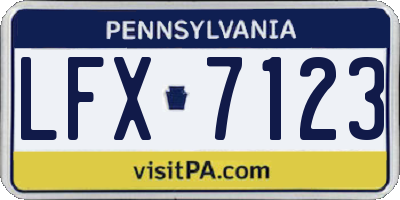 PA license plate LFX7123
