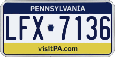 PA license plate LFX7136
