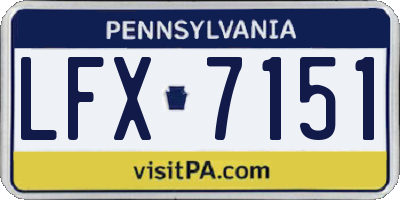 PA license plate LFX7151