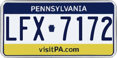 PA license plate LFX7172