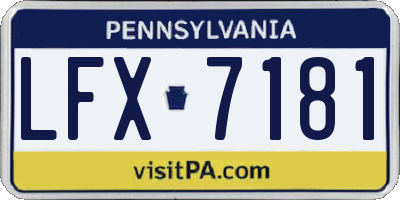 PA license plate LFX7181