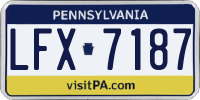 PA license plate LFX7187