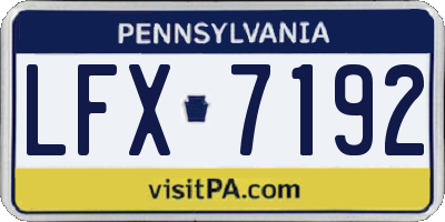 PA license plate LFX7192
