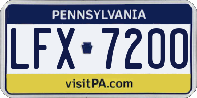 PA license plate LFX7200