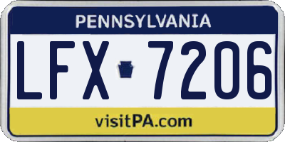 PA license plate LFX7206