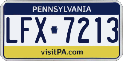 PA license plate LFX7213