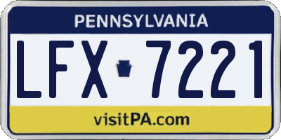 PA license plate LFX7221
