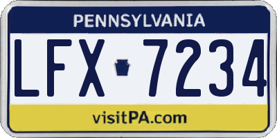 PA license plate LFX7234