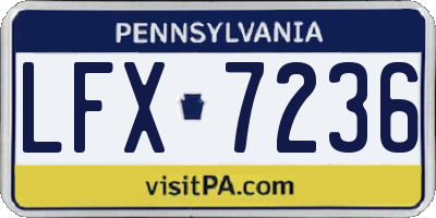 PA license plate LFX7236