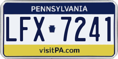 PA license plate LFX7241