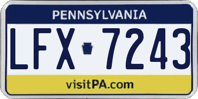 PA license plate LFX7243