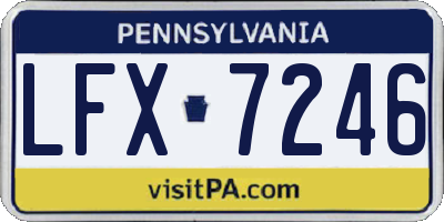 PA license plate LFX7246