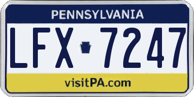 PA license plate LFX7247