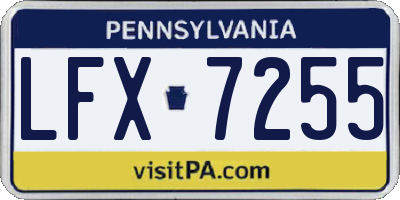 PA license plate LFX7255