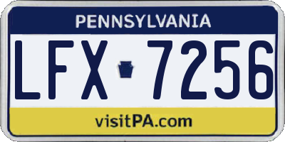 PA license plate LFX7256