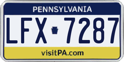 PA license plate LFX7287