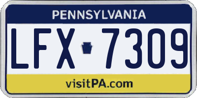 PA license plate LFX7309