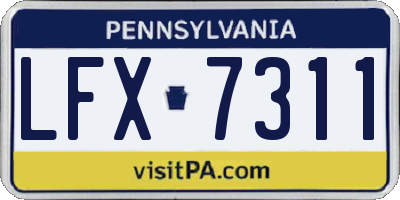 PA license plate LFX7311