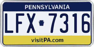PA license plate LFX7316