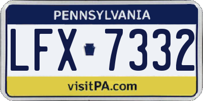 PA license plate LFX7332