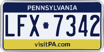 PA license plate LFX7342