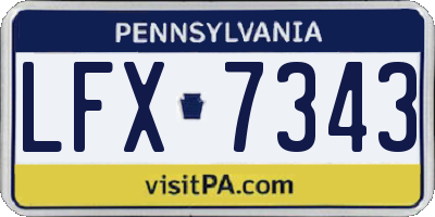 PA license plate LFX7343