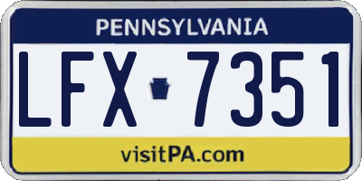 PA license plate LFX7351