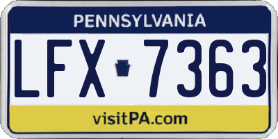 PA license plate LFX7363