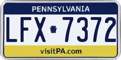 PA license plate LFX7372