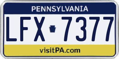 PA license plate LFX7377