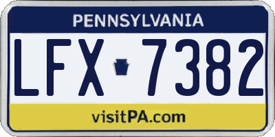 PA license plate LFX7382