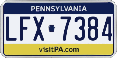PA license plate LFX7384