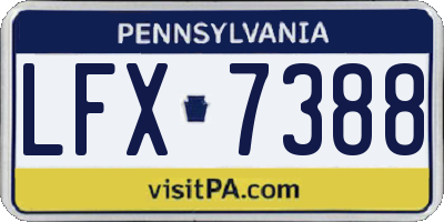 PA license plate LFX7388