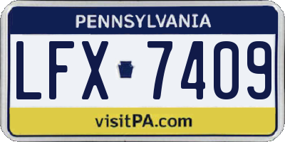 PA license plate LFX7409
