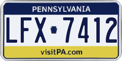 PA license plate LFX7412