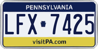 PA license plate LFX7425