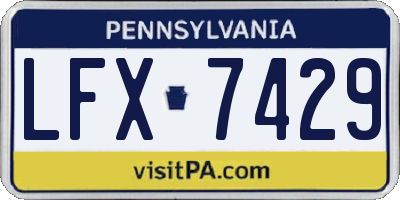 PA license plate LFX7429