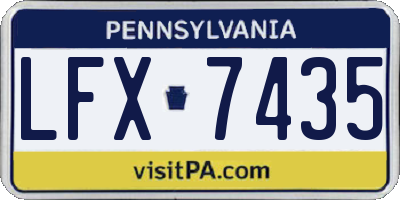 PA license plate LFX7435