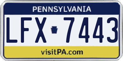 PA license plate LFX7443