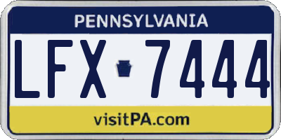 PA license plate LFX7444