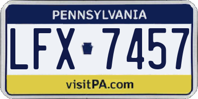 PA license plate LFX7457