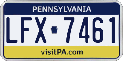 PA license plate LFX7461