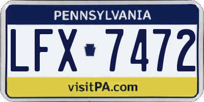 PA license plate LFX7472