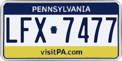 PA license plate LFX7477