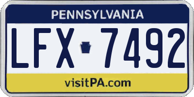 PA license plate LFX7492